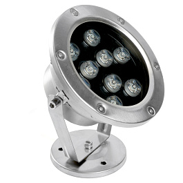  Светодиодный прожектор подводный Feron LL-824, 9W, AC24V, низковольтный, RGB, металлик, 143*75*170mm, IP68